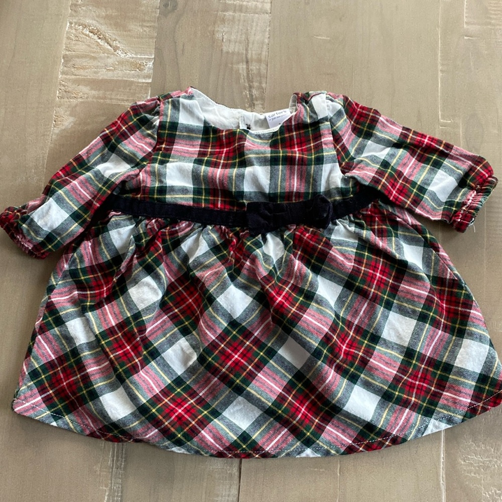 Carter's Just One You®️ Baby Girls' Plaid Dress with Bow - Red/Black
